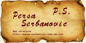 Persa Šerbanović vizit kartica